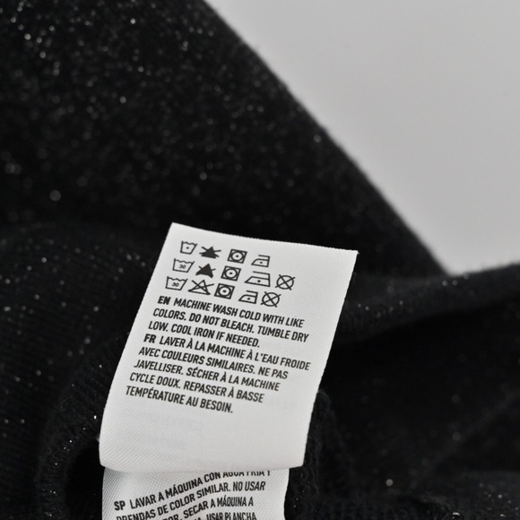 American Eagle Black Shimmer Sweater Womens Size M Cotton Blend Sweatshirt Style - Picture 8 of 12